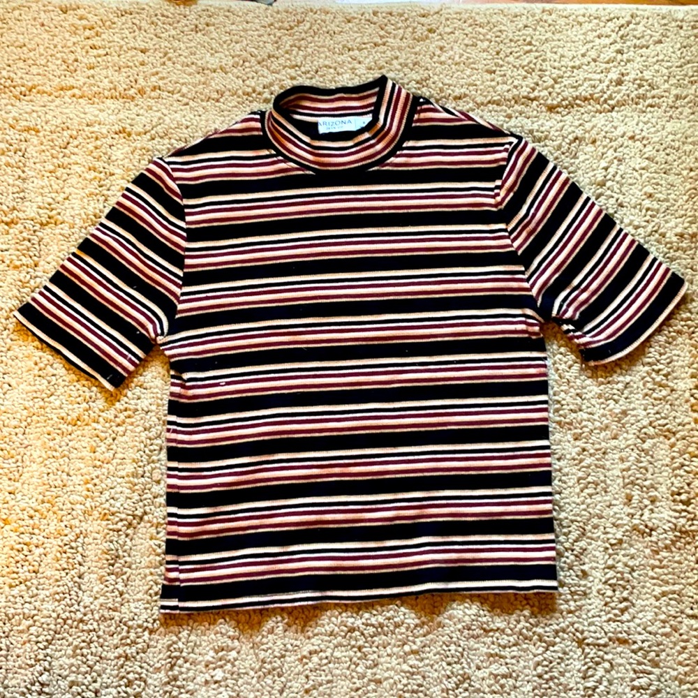 Striped Turtle Neck Tee from Arizona Jean Co